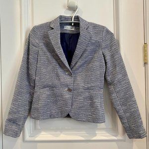 NWOT Calvin Klein Navy Chalk Stripes Blazer Set Sz 0